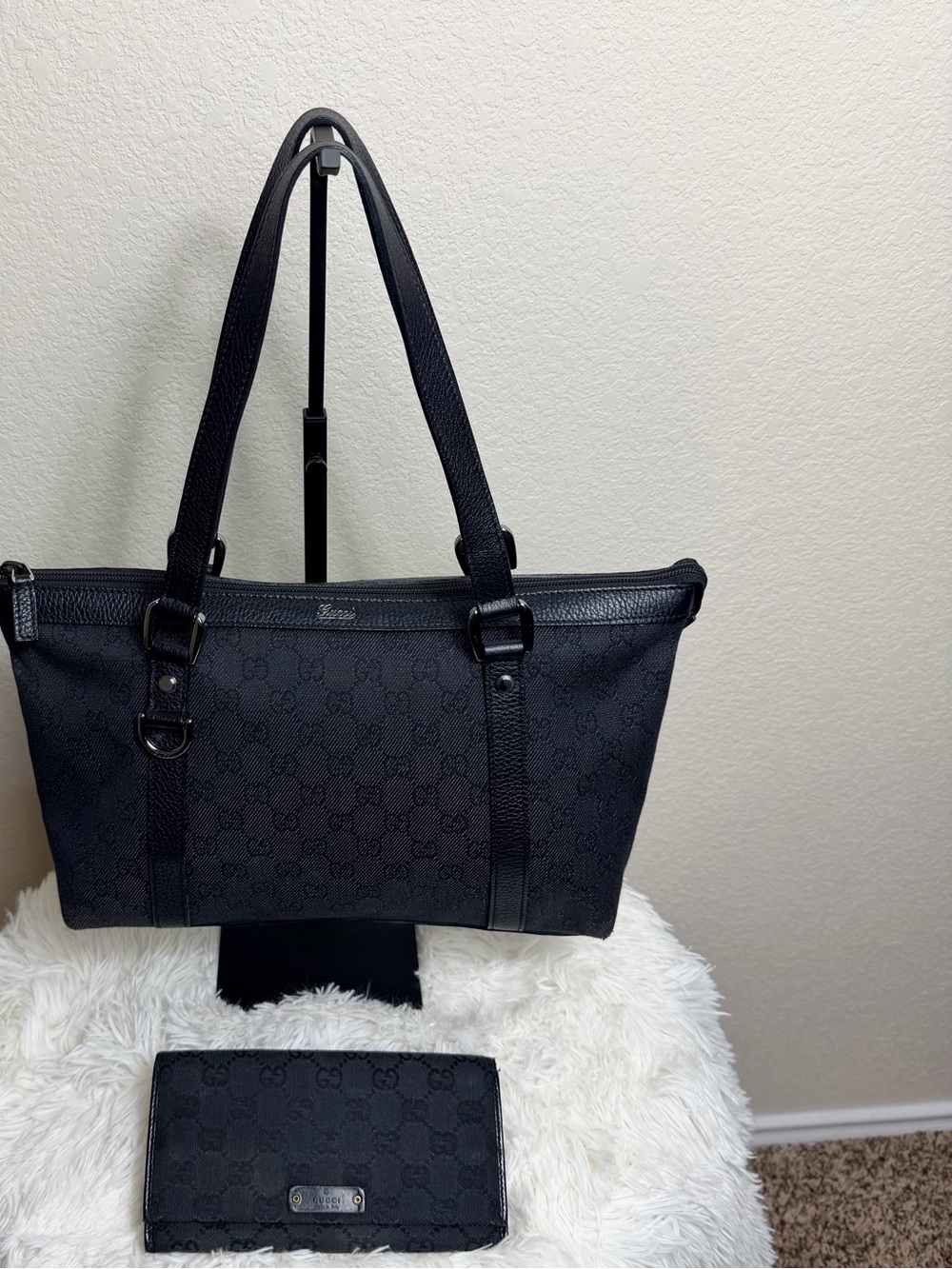 Gucci Black Monogram Tote with Matching Wallet (Project)